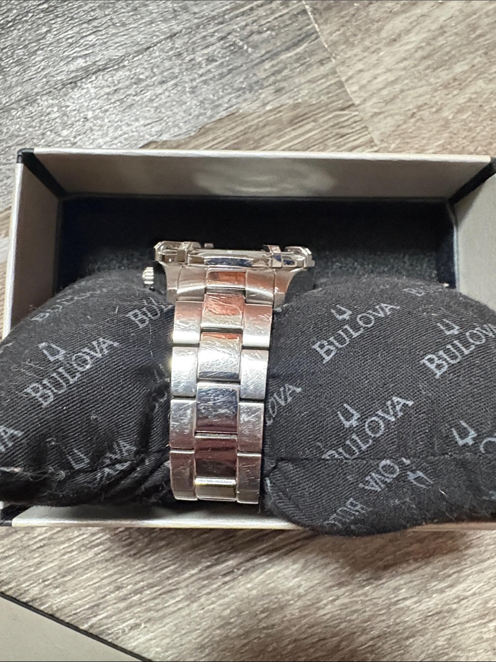 Bulova Silver Bracelet Watch with Light Blue Dial and Heart Open-Heart - Picture 6 of 8